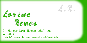 lorinc nemes business card